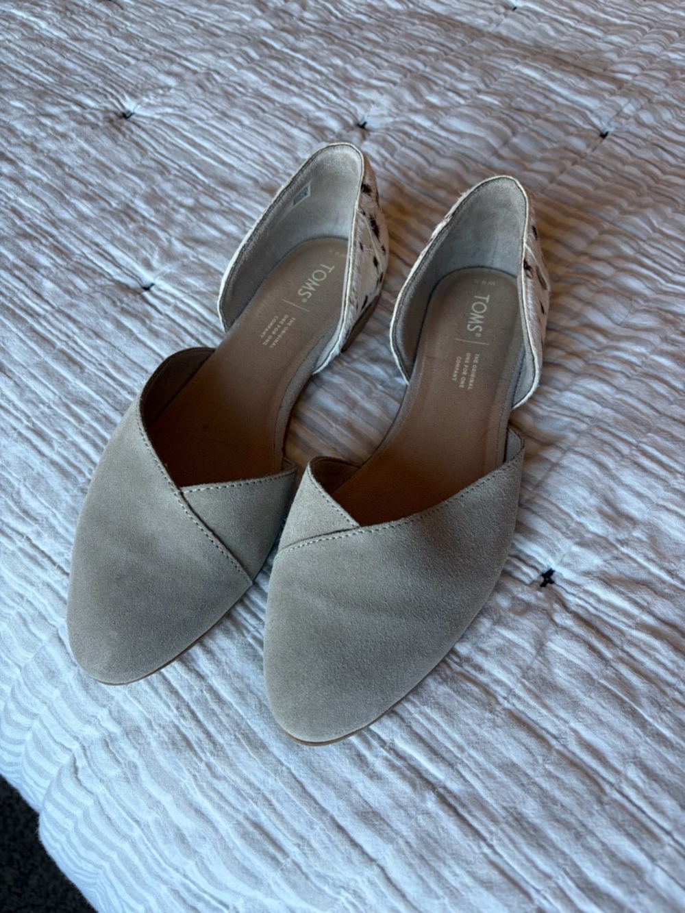 Toms Women's D'Orsay Flats in Taupe Suede